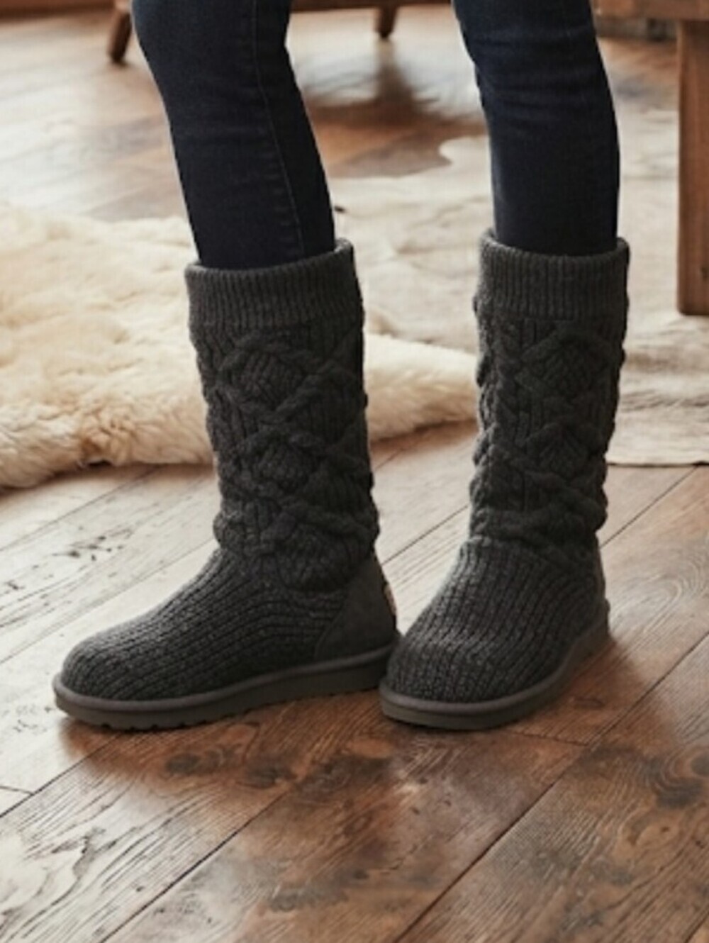 Ugg Australia Women 5879 Cardigan Knit sweater boots shoes sz 7